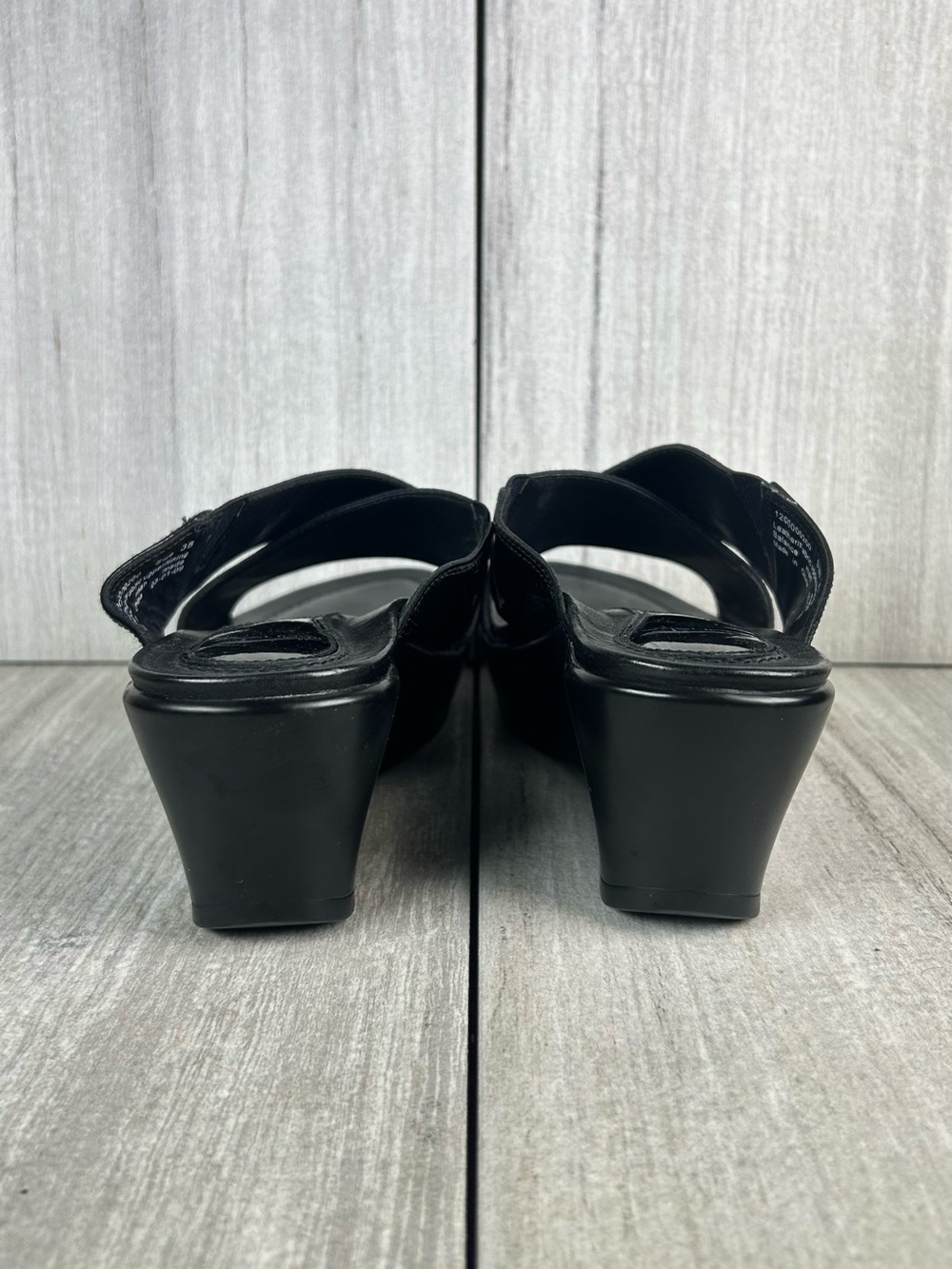 Dansko Ava Black Cross Strap Wedge Slip On Elastic Mules Shoes Women’s Size 8 - Picture 7 of 11